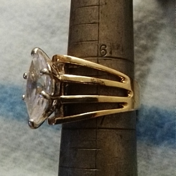 Vintage CZ GF/SS Solitaire Ring size 6 - Picture 5 of 8